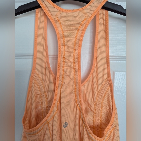 Lululemon 4 I Wanna Run Orange Tank Top With Racerback And Drawstring Waist - Picture 6 of 10